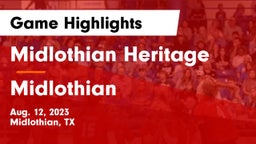 Midlothian Heritage  vs Midlothian  Game Highlights - Aug. 12, 2023