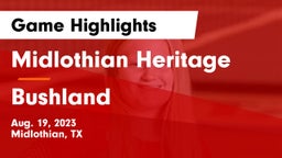 Midlothian Heritage  vs Bushland  Game Highlights - Aug. 19, 2023