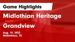 Midlothian Heritage  vs Grandview  Game Highlights - Aug. 19, 2023