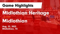 Midlothian Heritage  vs Midlothian  Game Highlights - Aug. 22, 2023