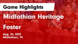 Midlothian Heritage  vs Foster  Game Highlights - Aug. 24, 2023