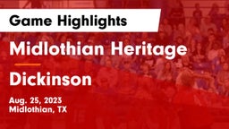 Midlothian Heritage  vs Dickinson  Game Highlights - Aug. 25, 2023