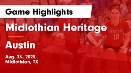 Midlothian Heritage  vs Austin  Game Highlights - Aug. 26, 2023