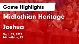 Midlothian Heritage  vs Joshua  Game Highlights - Sept. 22, 2023
