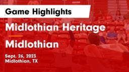 Midlothian Heritage  vs Midlothian  Game Highlights - Sept. 26, 2023