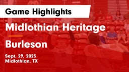 Midlothian Heritage  vs Burleson  Game Highlights - Sept. 29, 2023