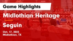 Midlothian Heritage  vs Seguin  Game Highlights - Oct. 17, 2023