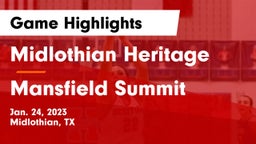 Midlothian Heritage  vs Mansfield Summit  Game Highlights - Jan. 24, 2023