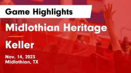 Midlothian Heritage  vs Keller  Game Highlights - Nov. 14, 2023
