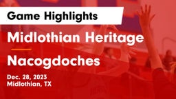 Midlothian Heritage  vs Nacogdoches  Game Highlights - Dec. 28, 2023