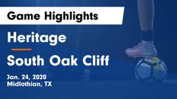 Heritage  vs South Oak Cliff  Game Highlights - Jan. 24, 2020