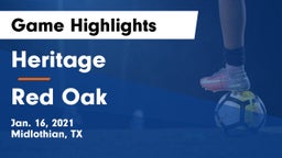 Heritage  vs Red Oak  Game Highlights - Jan. 16, 2021