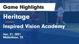 Heritage  vs Inspired Vision Academy Game Highlights - Jan. 21, 2021