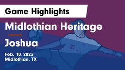 Midlothian Heritage  vs Joshua  Game Highlights - Feb. 10, 2023