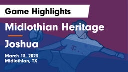 Midlothian Heritage  vs Joshua  Game Highlights - March 13, 2023