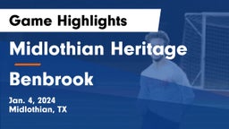 Midlothian Heritage  vs Benbrook  Game Highlights - Jan. 4, 2024