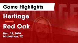 Heritage  vs Red Oak  Game Highlights - Dec. 28, 2020