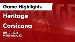 Heritage  vs Corsicana  Game Highlights - Jan. 7, 2021