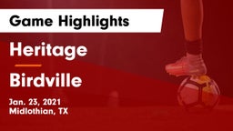 Heritage  vs Birdville  Game Highlights - Jan. 23, 2021
