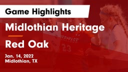 Midlothian Heritage  vs Red Oak  Game Highlights - Jan. 14, 2022