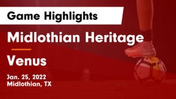 Midlothian Heritage  vs Venus  Game Highlights - Jan. 25, 2022