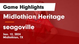 Midlothian Heritage  vs seagoville Game Highlights - Jan. 12, 2024