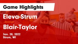 Eleva-Strum  vs Blair-Taylor  Game Highlights - Jan. 28, 2022