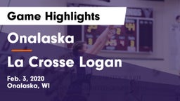 Onalaska  vs La Crosse Logan Game Highlights - Feb. 3, 2020