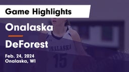 Onalaska  vs DeForest  Game Highlights - Feb. 24, 2024