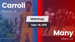 Matchup: Carroll  vs. Many  2018