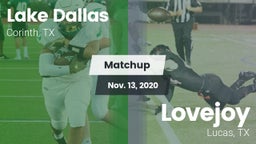 Matchup: Lake Dallas High vs. Lovejoy  2020