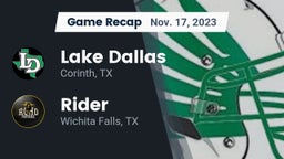 Recap: Lake Dallas  vs. Rider  2023