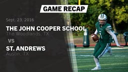 Recap: The John Cooper School vs. St. Andrews  2016