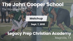 Matchup: John Cooper School vs. Legacy Prep Christian Academy 2018