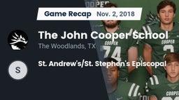 Recap: The John Cooper School vs. St. Andrew's/St. Stephen's Episcopal 2018