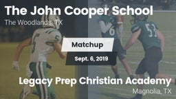 Matchup: John Cooper School vs. Legacy Prep Christian Academy 2019