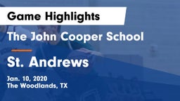 The John Cooper School vs St. Andrews  Game Highlights - Jan. 10, 2020