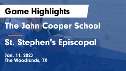 The John Cooper School vs St. Stephen's Episcopal  Game Highlights - Jan. 11, 2020
