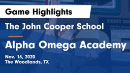 The John Cooper School vs Alpha Omega Academy Game Highlights - Nov. 16, 2020