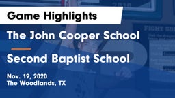 The John Cooper School vs Second Baptist School Game Highlights - Nov. 19, 2020