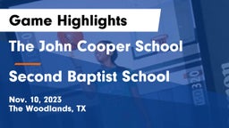 The John Cooper School vs Second Baptist School Game Highlights - Nov. 10, 2023