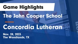 The John Cooper School vs Concordia Lutheran  Game Highlights - Nov. 28, 2023