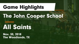 The John Cooper School vs All Saints  Game Highlights - Nov. 30, 2018