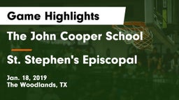 The John Cooper School vs St. Stephen's Episcopal  Game Highlights - Jan. 18, 2019