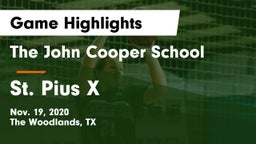 The John Cooper School vs St. Pius X  Game Highlights - Nov. 19, 2020