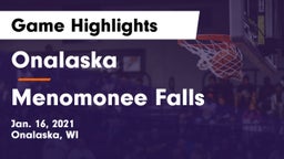Onalaska  vs Menomonee Falls  Game Highlights - Jan. 16, 2021