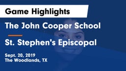 The John Cooper School vs St. Stephen's Episcopal  Game Highlights - Sept. 20, 2019