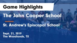 The John Cooper School vs St. Andrew's Episcopal School Game Highlights - Sept. 21, 2019