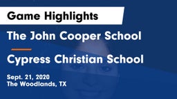 The John Cooper School vs Cypress Christian School Game Highlights - Sept. 21, 2020
