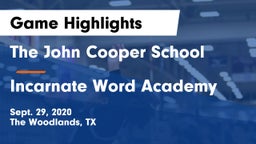 The John Cooper School vs Incarnate Word Academy  Game Highlights - Sept. 29, 2020